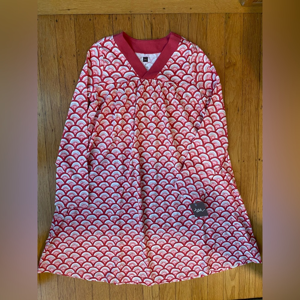 Tea Collection Girls Red V Neck Dress